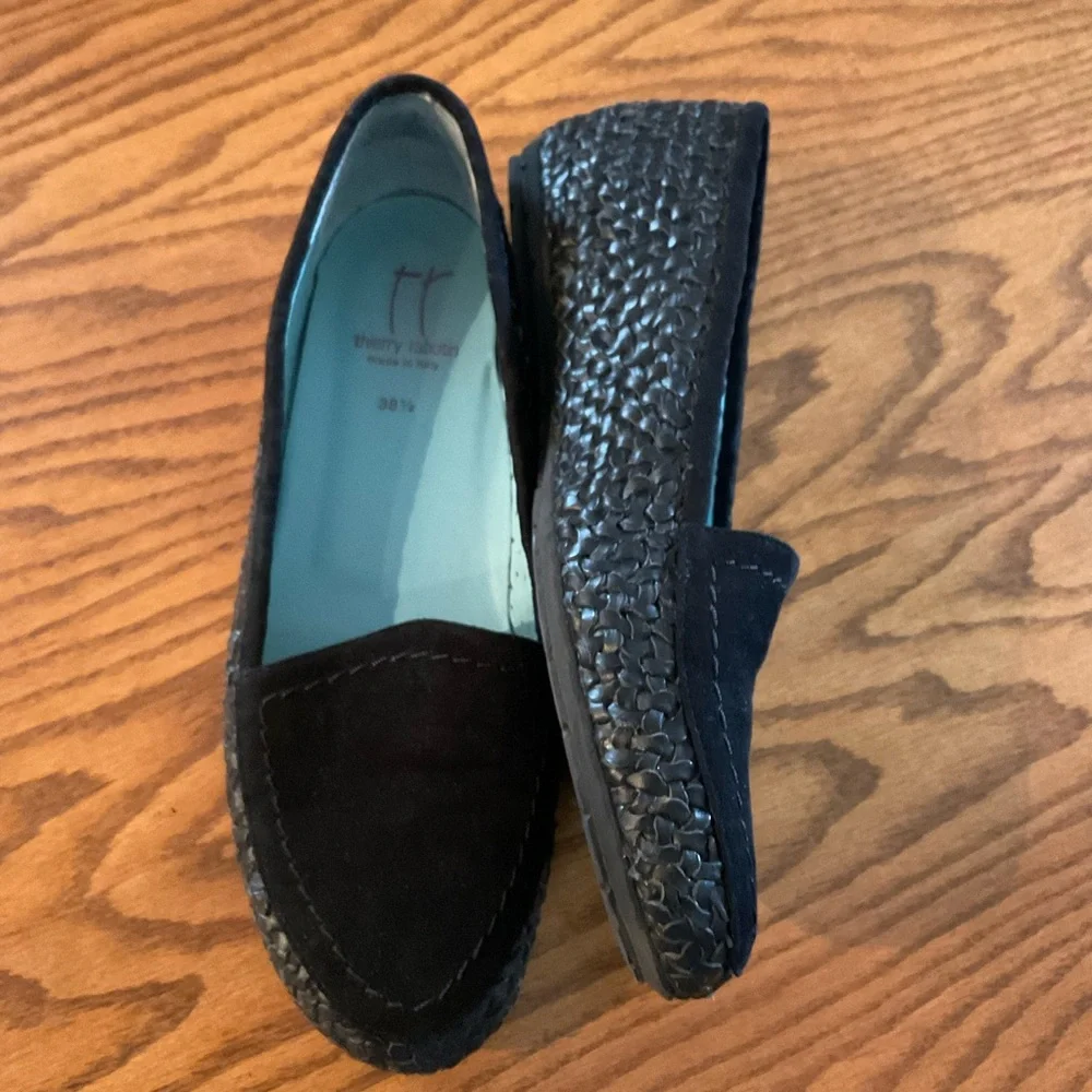 Thierry Rabotin Black Suede/Leather, Sacchetto Technique Loafers, Sz 8.5